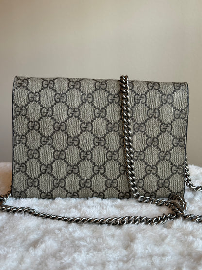 GUCCI Dionysus Chain wallet GG  Coated Canvas Small