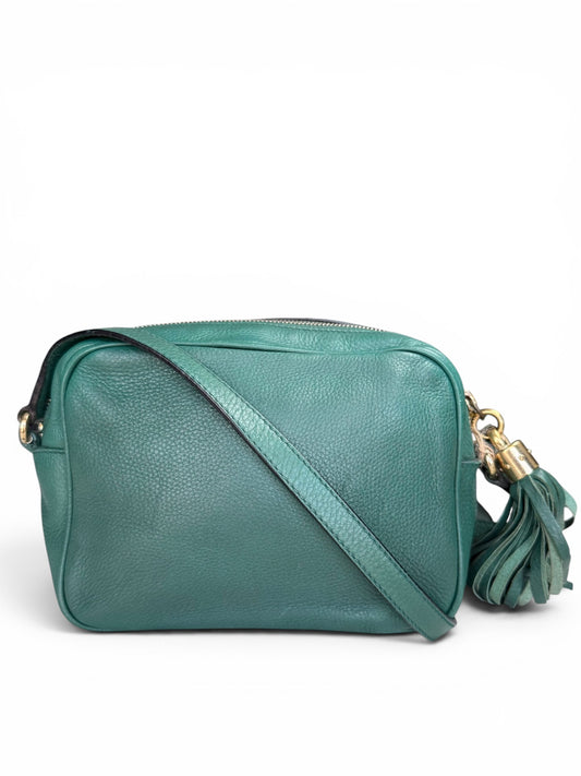 Gucci Soho Disco bag is crafted from green pebbled leather
