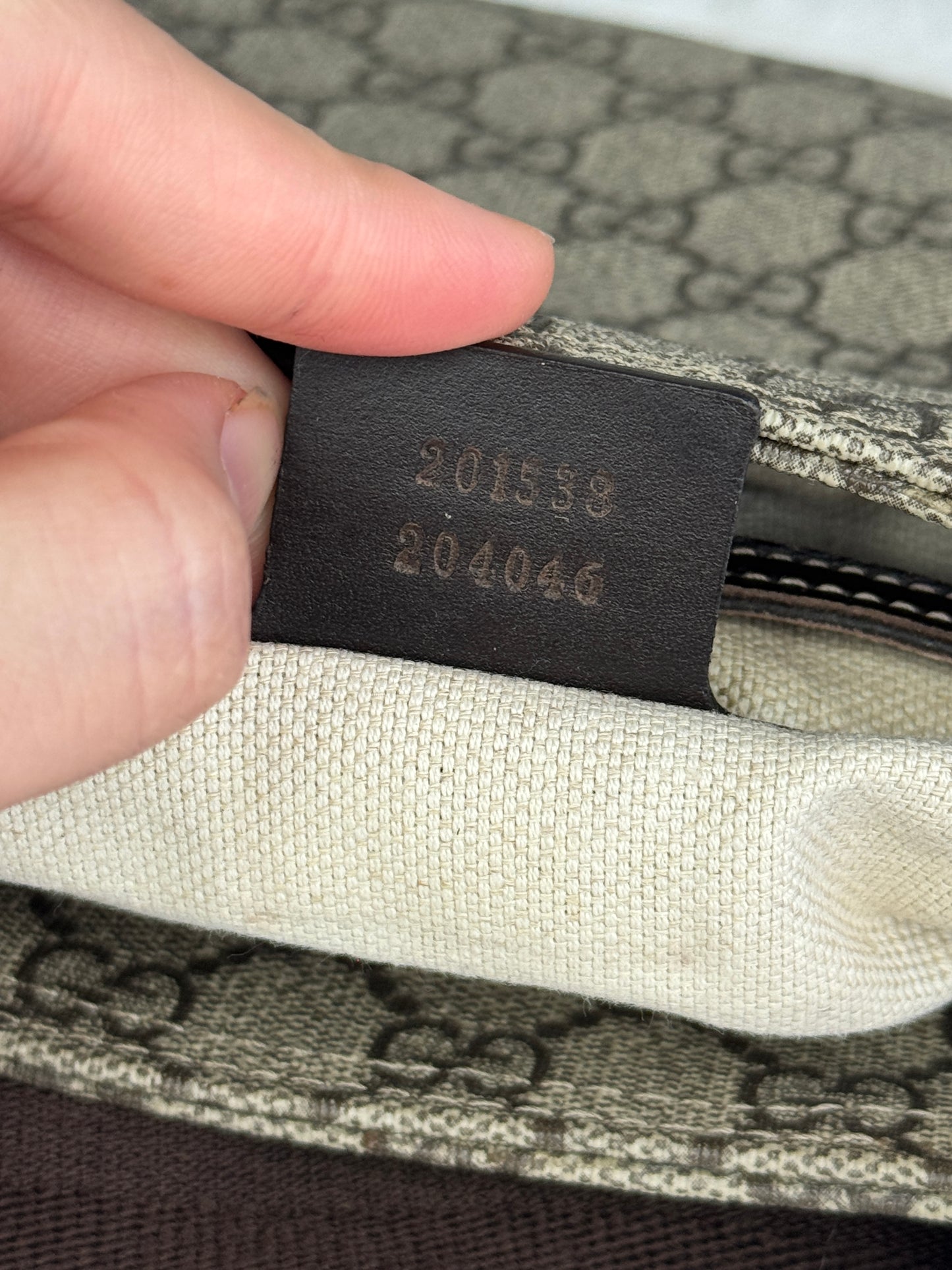 GUCCI Flat Mini Crossbody GG Supreme Coated canvas Brown