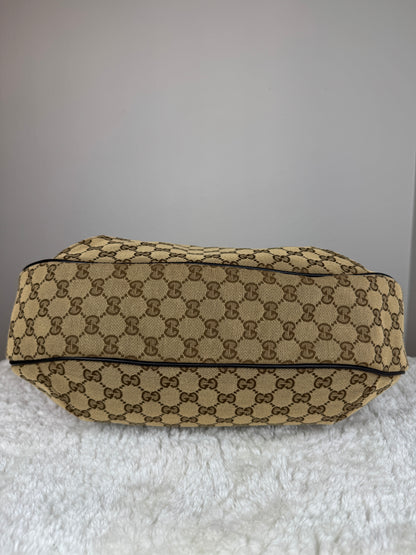 GUCCI Web Hobo New ladies GG Canvas Dark Brown