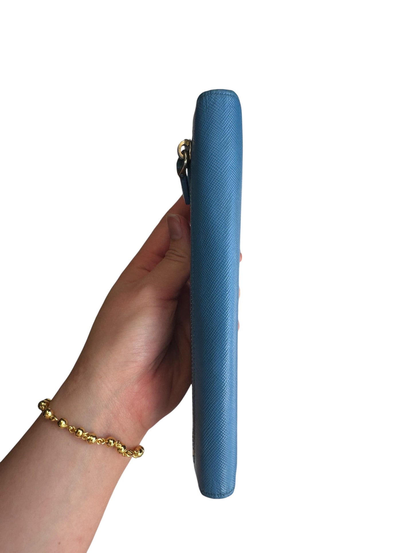WA6👛 Prada Saffiano Leather Blue (included COA) Retail $995
