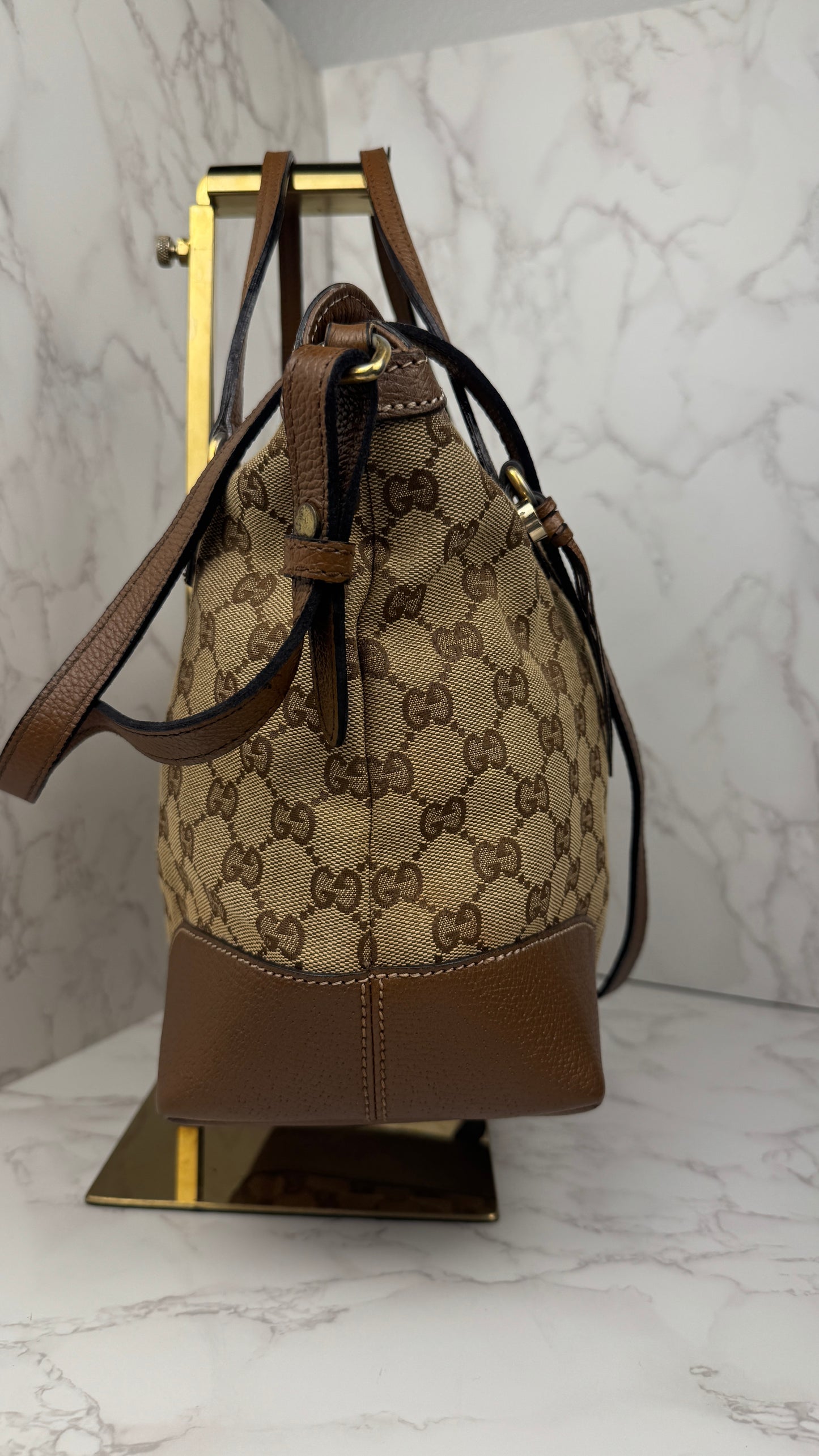 Gucci Bree GG canvas Tote Brown