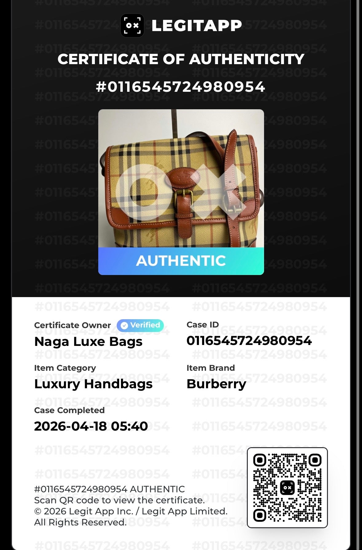 BURBERRY Haymark Check Messenger bag