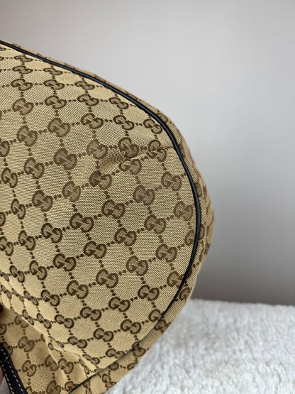 GUCCI Web Hobo New ladies GG Canvas Dark Brown
