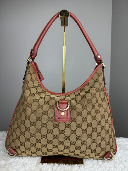 GUCCI Abbey Hobo D ring GG Canvas