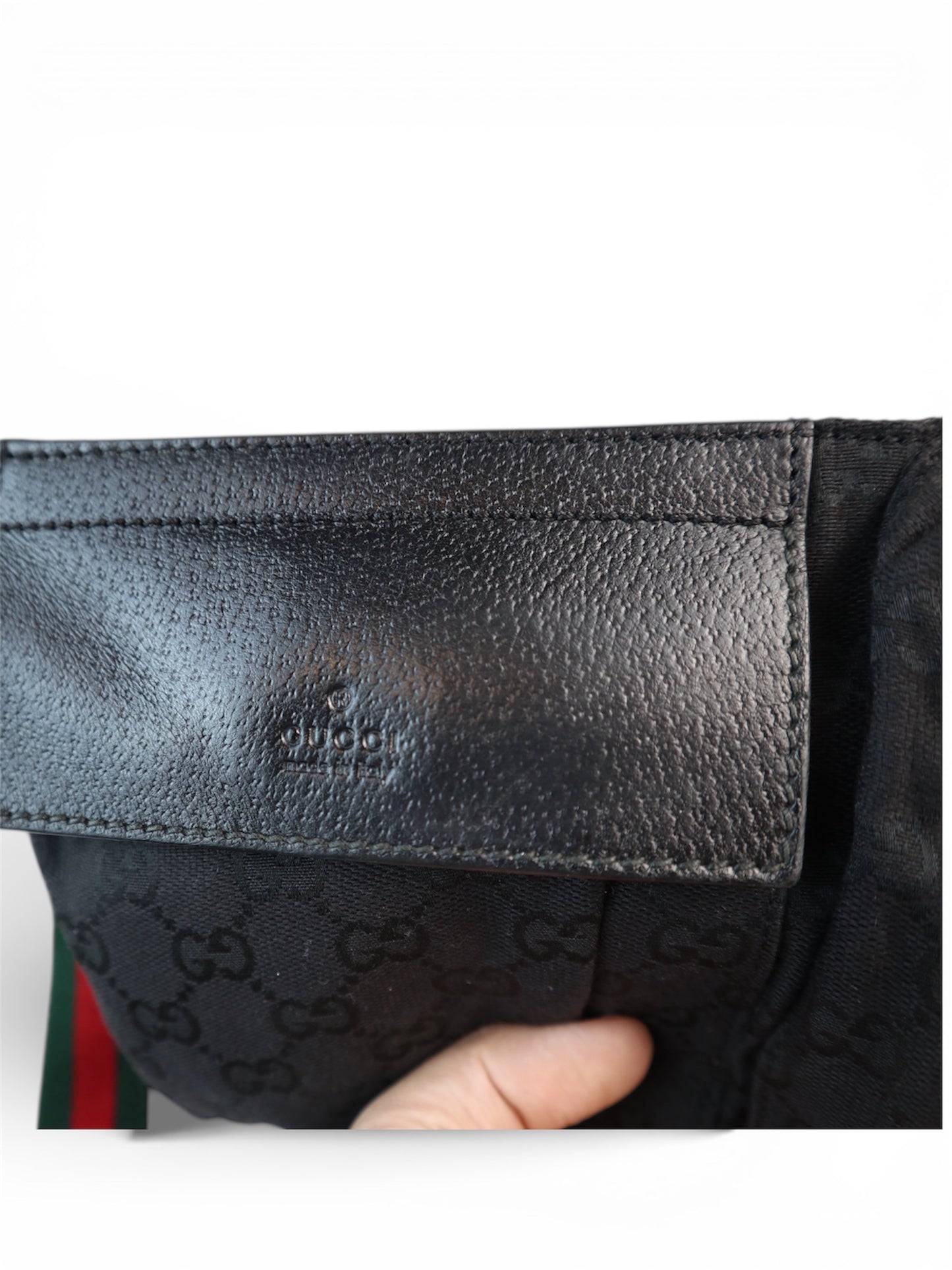 Gucci Double Belt Bag Web Strap Black