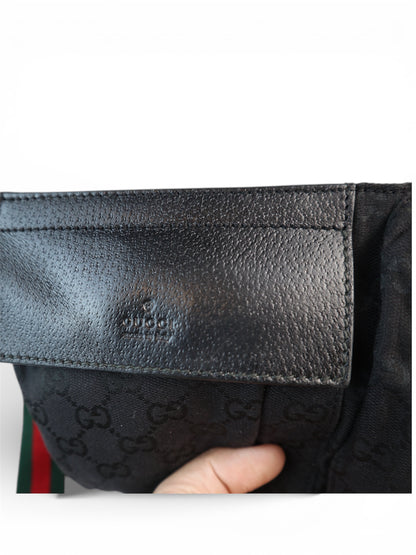 Gucci Double Belt Bag Web Strap Black