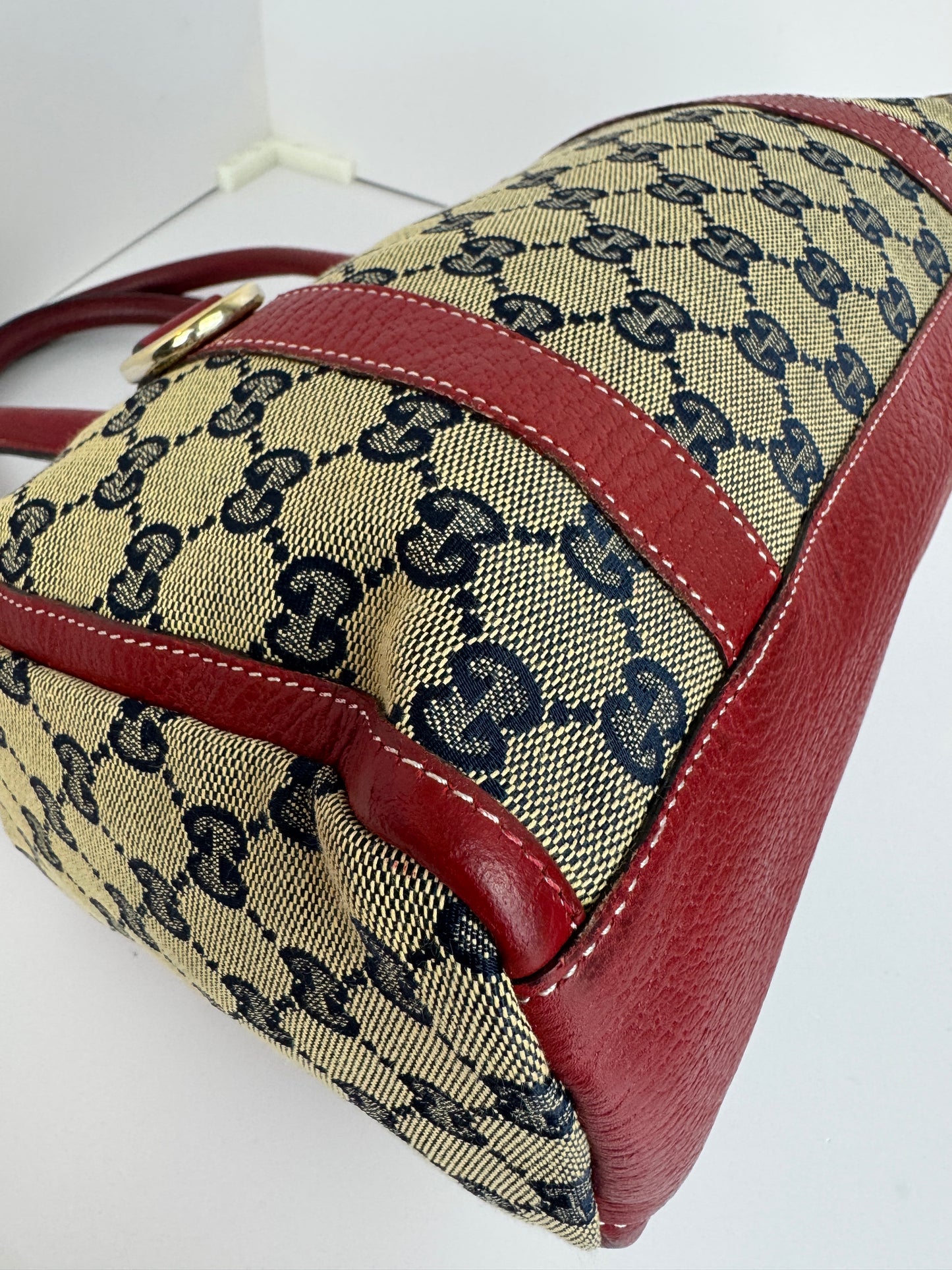 Gucci GG Canvas Boston Navy and red