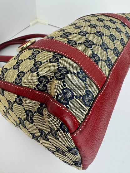 Gucci GG Canvas Boston Navy and red