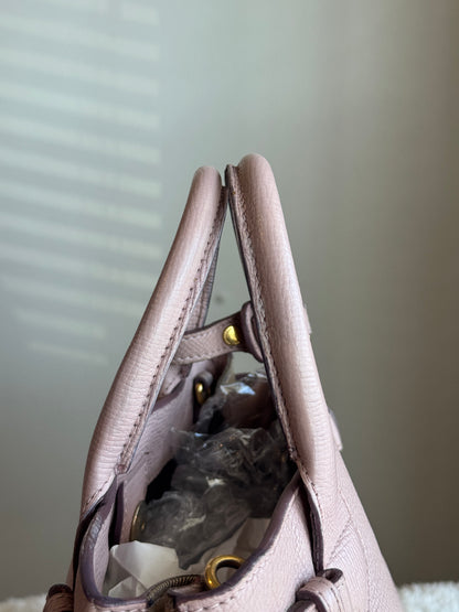 BURBERRY Banner Tote Leather and House Check canvas Small