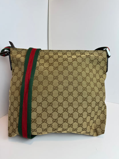GUCCI Web Stripe Messenger GG Canvas