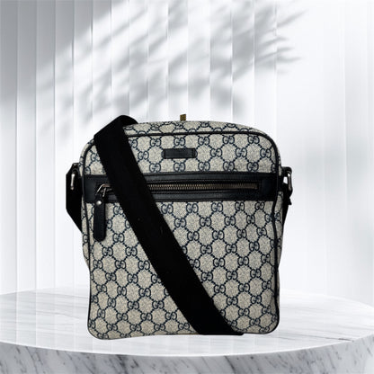 Gucci Front Zip Messenger Navy