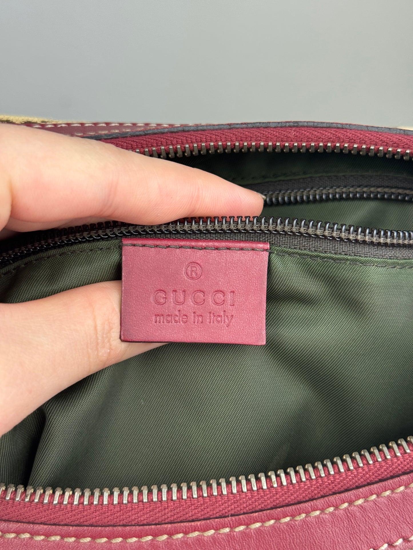 GUCCI Web Half Moon GG canvas Red