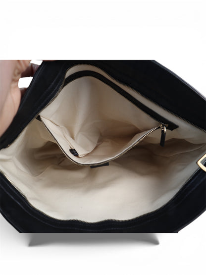 Gucci Bree Shopping Tote Leather Black Monogram
