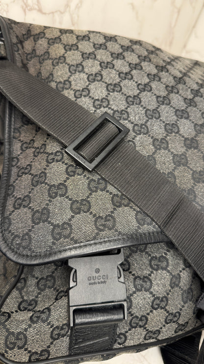 Gucci Denim Hysteria Double Buckles Messenger