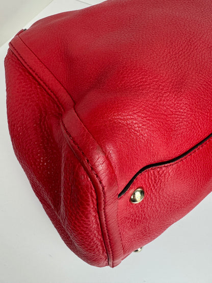 Gucci Red Soho pebbled leather hobo with tassel