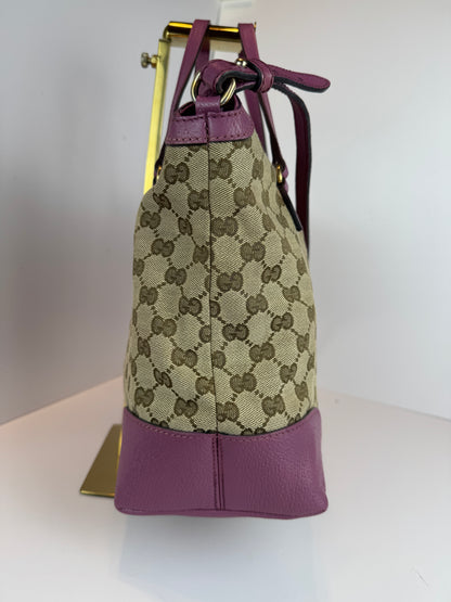 GUCCI Bree Convertible Top Handle GG Canvas Pink