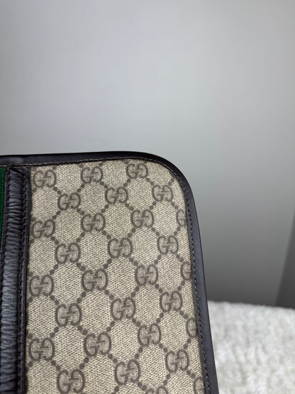 GUCCI Web Flap large Messenger GG Supreme Coated Canvas