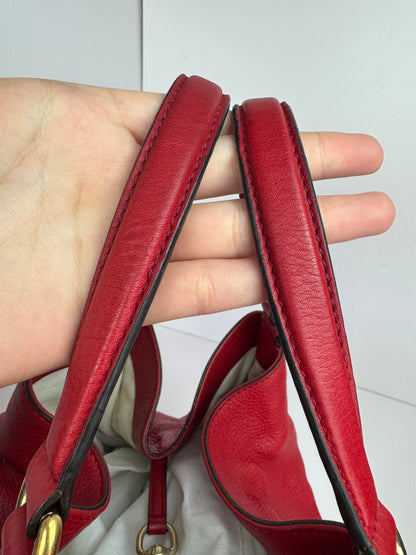 Gucci Red Soho pebbled leather hobo with tassel