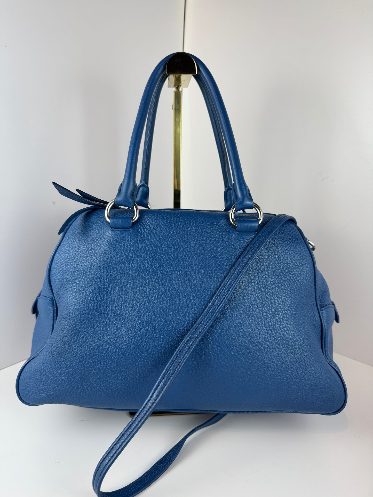 Prada Vitello Phenix Bowling Bag Talco