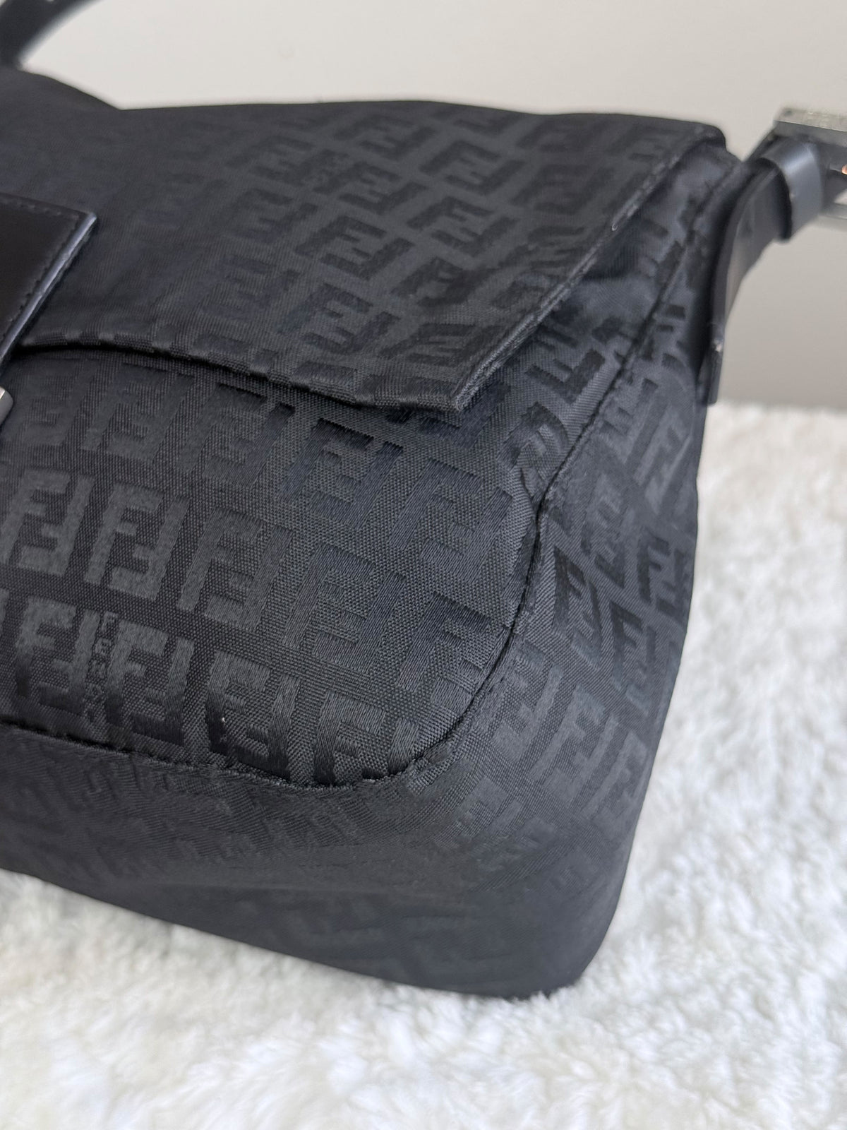 FENDI Mama Forever Zip Hobo Zucca Canvas Black