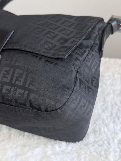 FENDI Mama Forever Zip Hobo Zucca Canvas Black