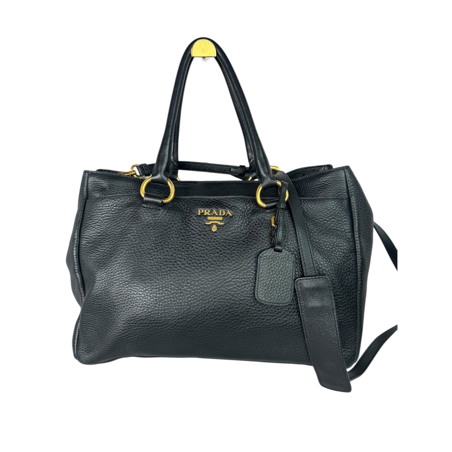 PRADA Vitello Daino Double Pocket Leather Black