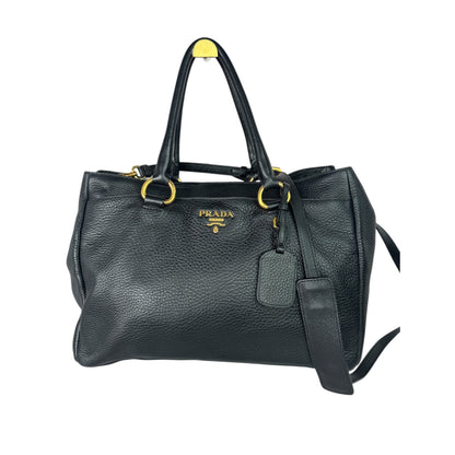 PRADA Vitello Daino Double Pocket Leather Black