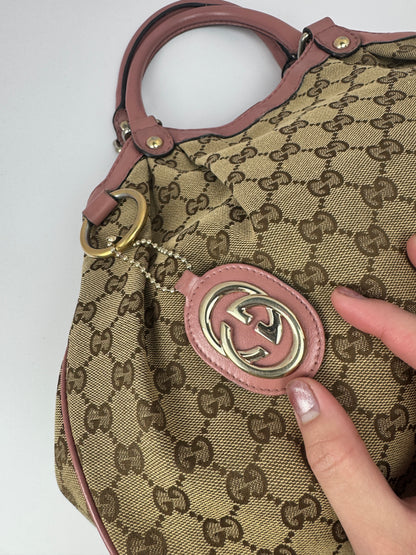 Gucci Sukey Hobo Shoulder GG Canvas Pink