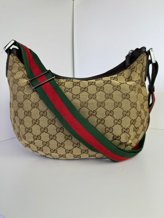 GUCCI Web Halfmoon GG Canvas