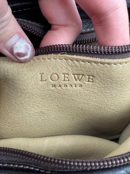 Loewe Anagram Shoulder Suede Leather Bag
