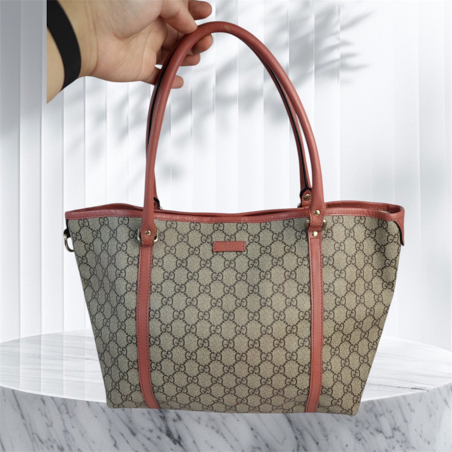 Gucci Joy Tote GG Coated Canvas Pink