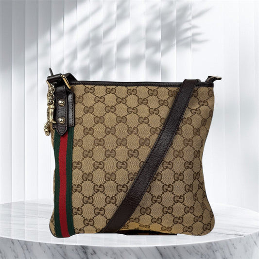 Gucci Jolicoeur GG Canvas Crossbody Brown