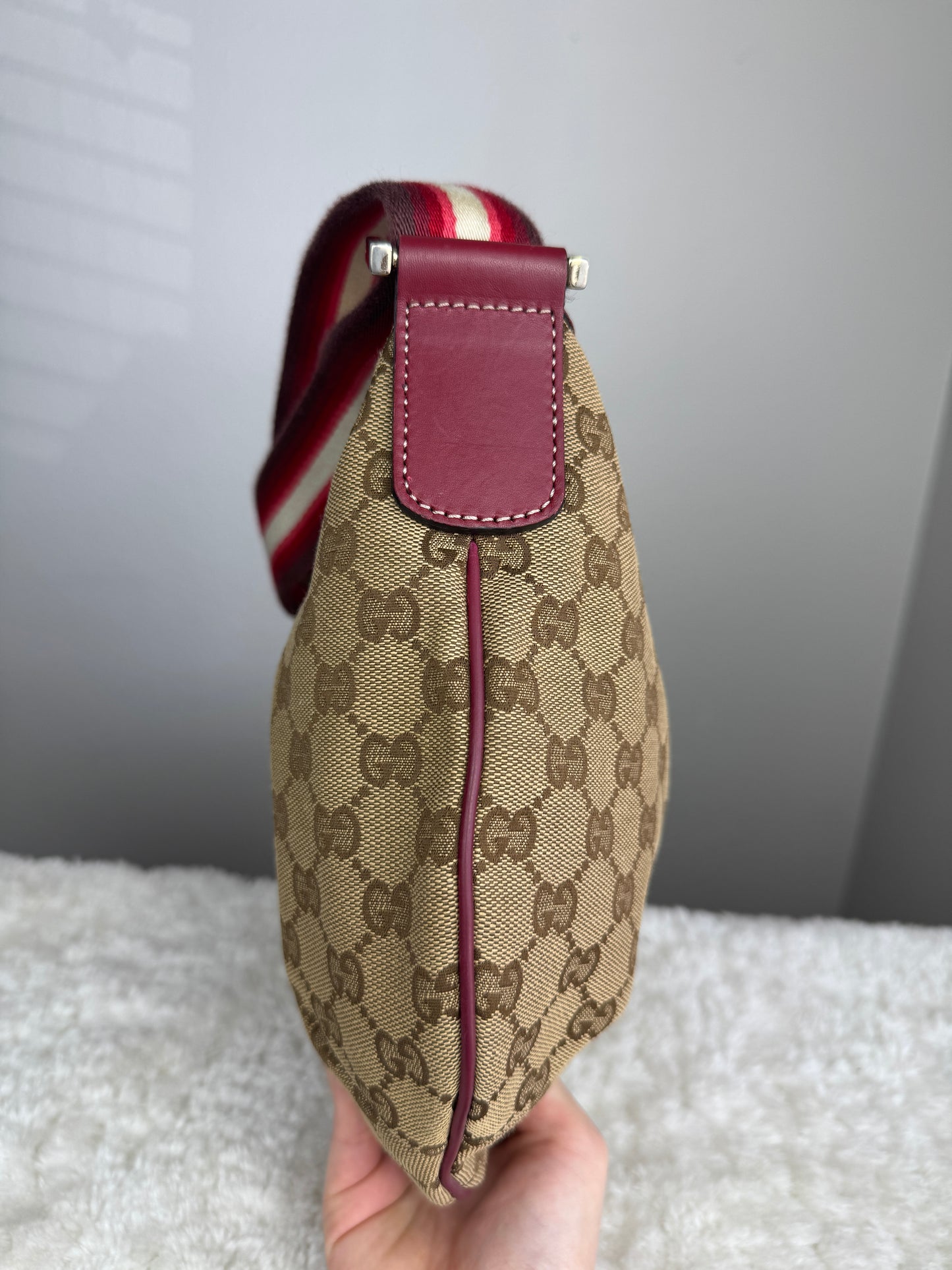 GUCCI Web Half Moon GG canvas Red