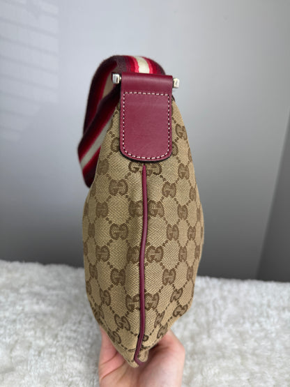 GUCCI Web Half Moon GG canvas Red