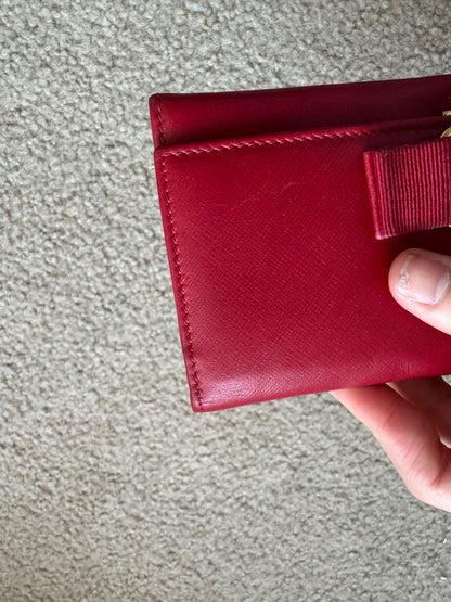 Ferrragamo vara Bow saffiano red