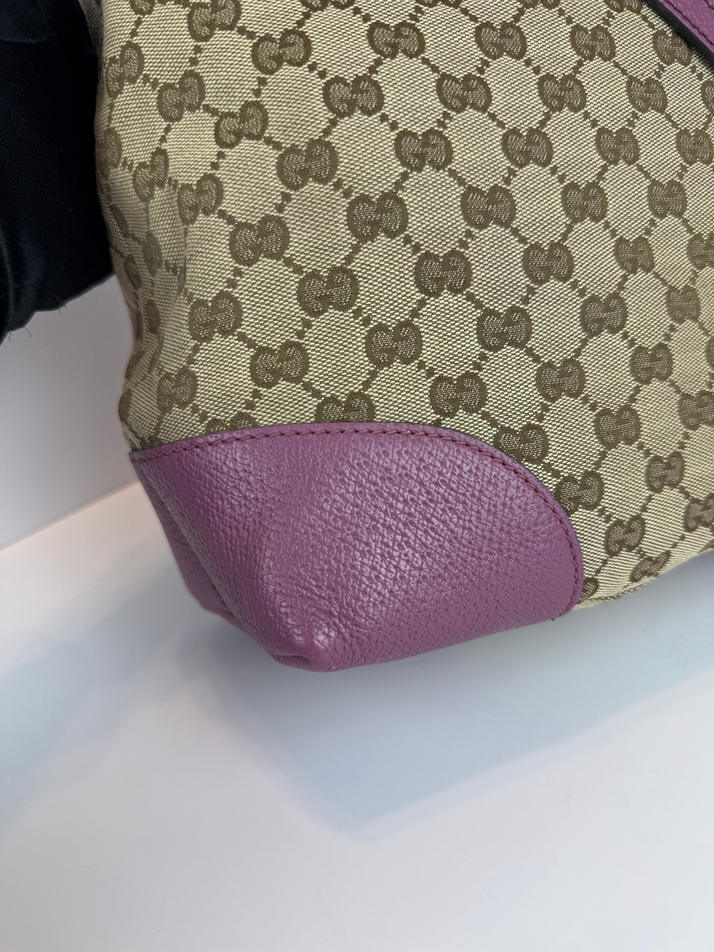 GUCCI Bree Convertible Top Handle GG Canvas Pink