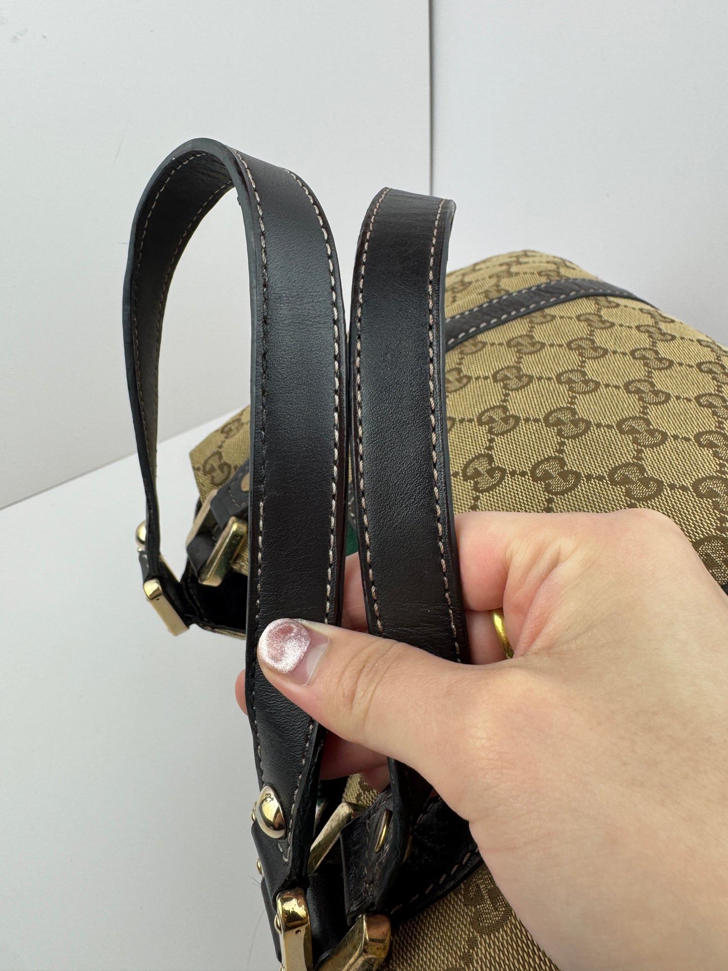 GUCCI Web Tote New Ladies Monogram Dark Brown