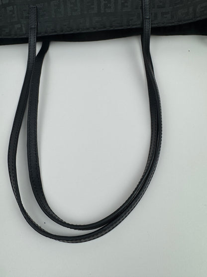 Fendi Zucchino Tote Canvas Black