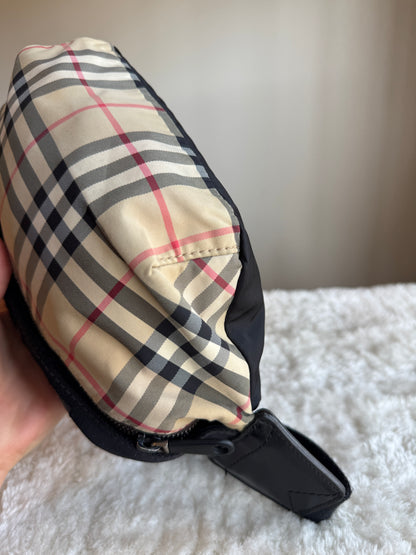 BURBERRY Nylon Check Sonny Bum bag Achieve beige Black