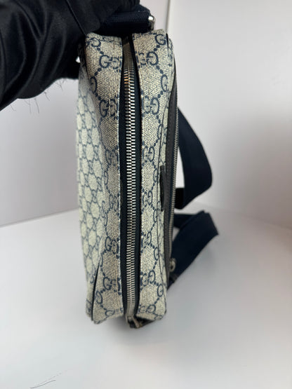 GUCCI Front  Zip Messenger Coated Canvas