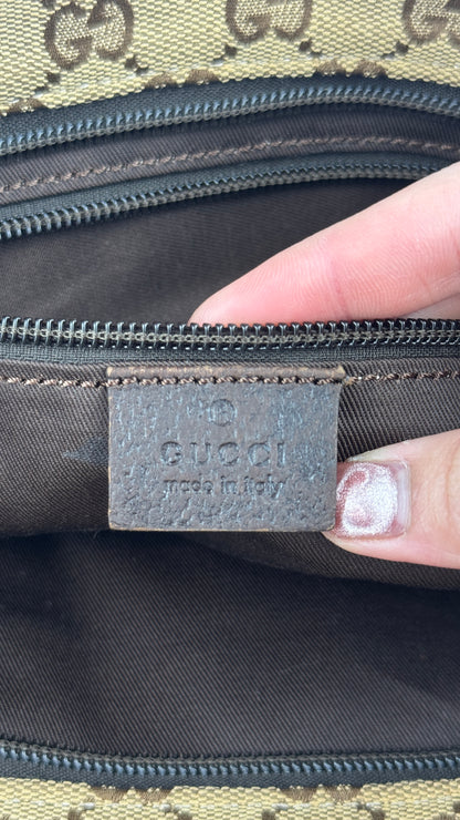 Gucci Web Zip Tote GG Canvas