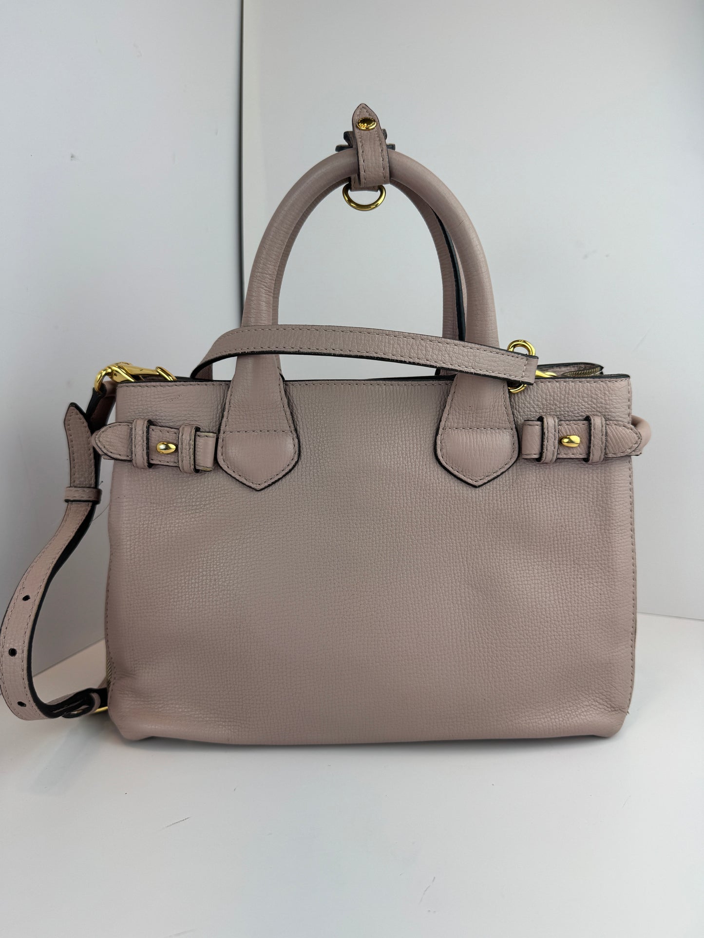 Burberry Banner House Check Leather Pink Nude