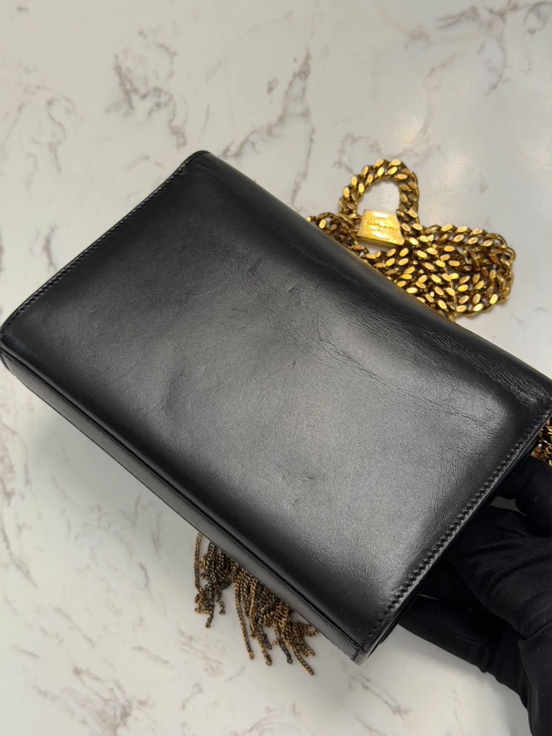 Saint Laurent Kate Small Tassel Leather Black