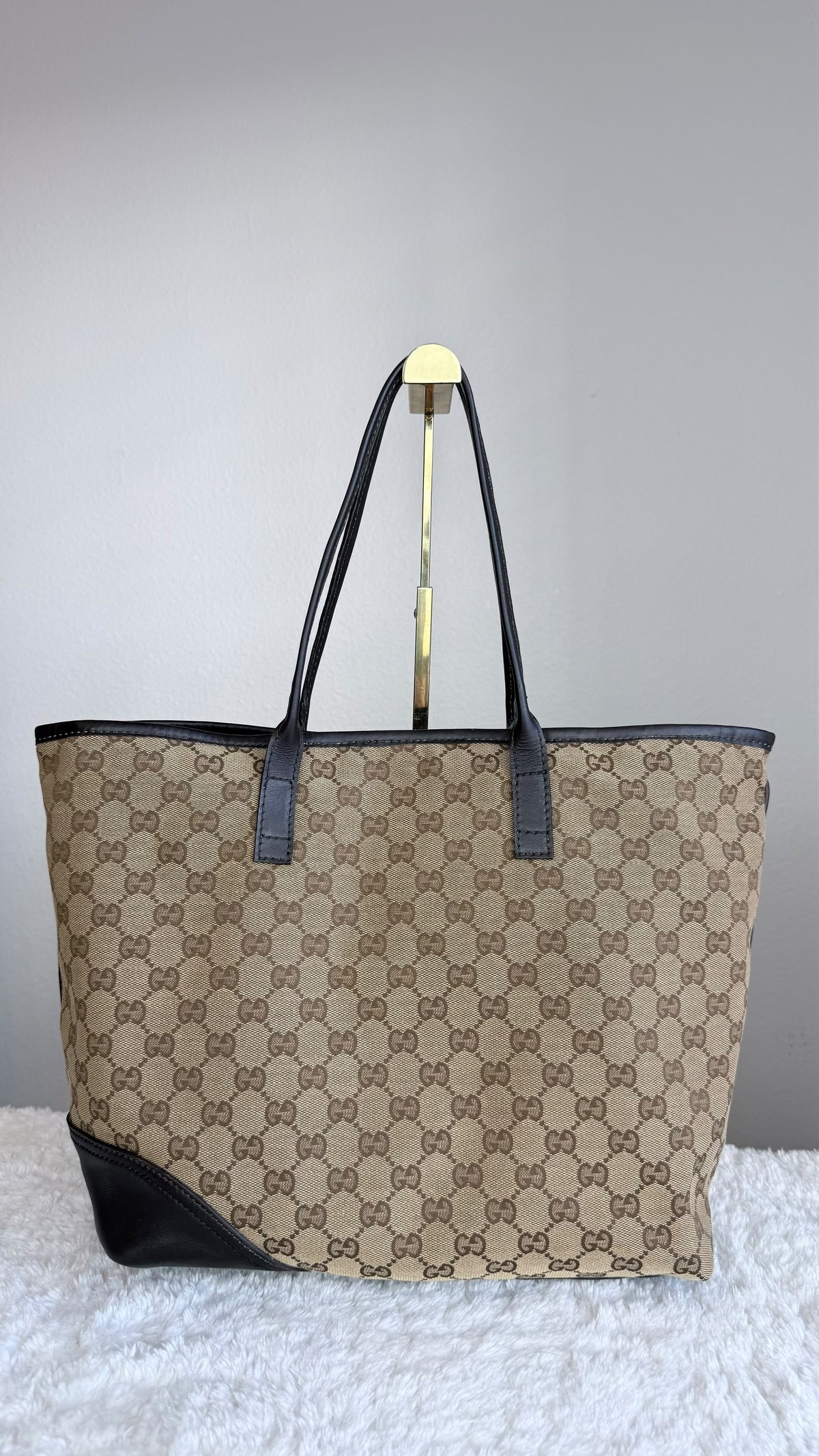 GUCCI New Britt Tote GG Canvas Dark brown Bag