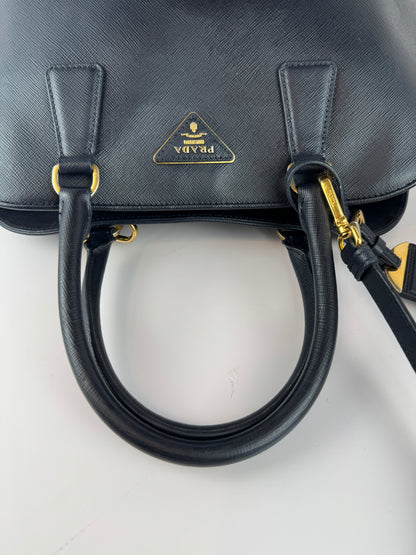 Prada Vernice Medium Open Promenade tote Navy Black
