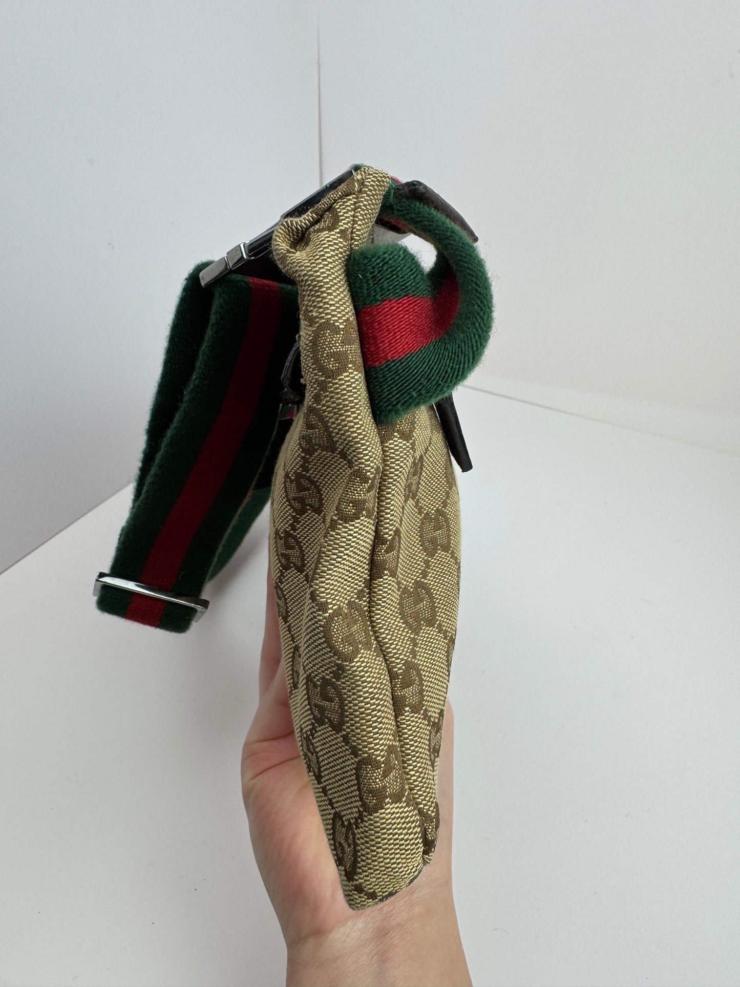 Gucci Web Stripe Belt Bag GG Canvas Brown