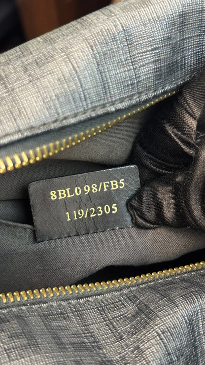 Fendi Zucca Canvas Leather Trim Boston