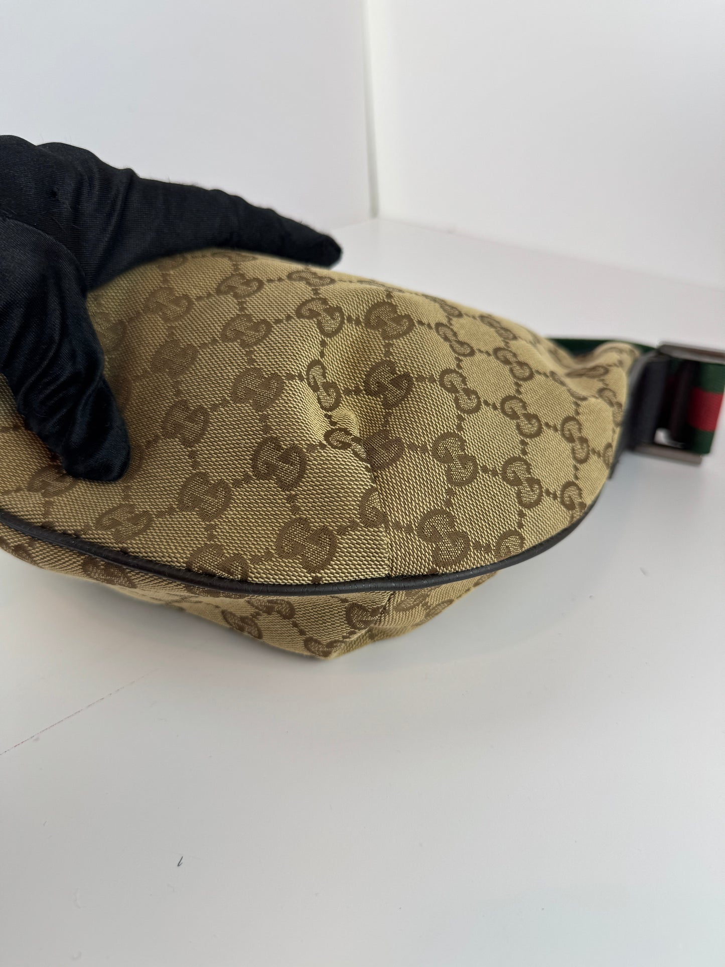 Gucci Web Halfmoon GG Canvas Medium