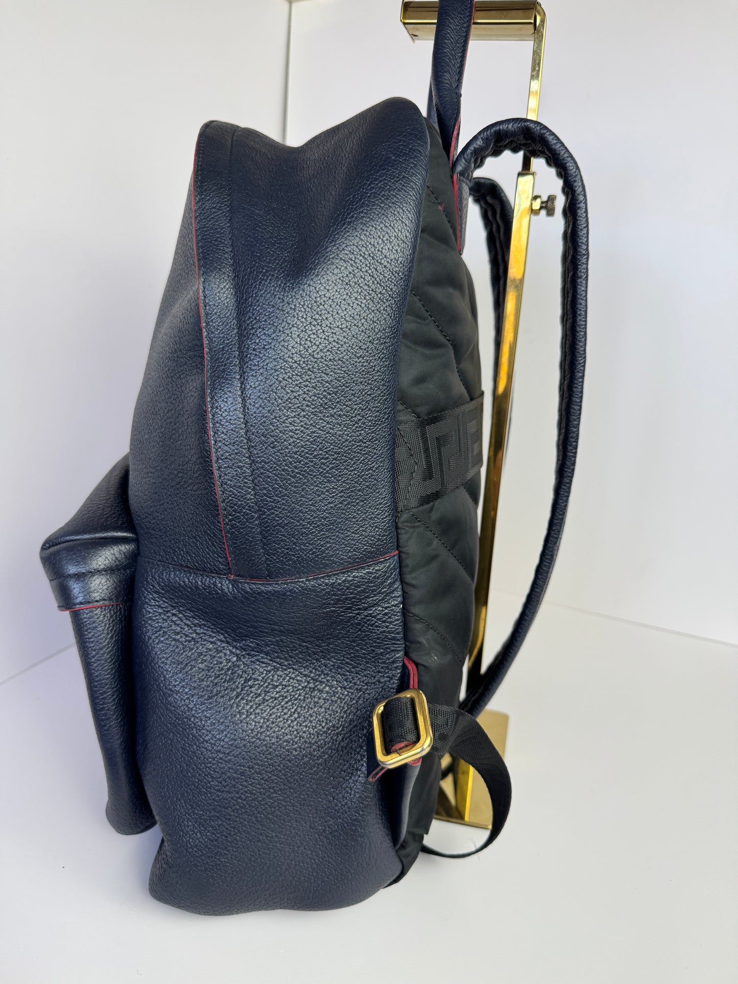 VERSACE La Medusa Backpack in Navy Leather